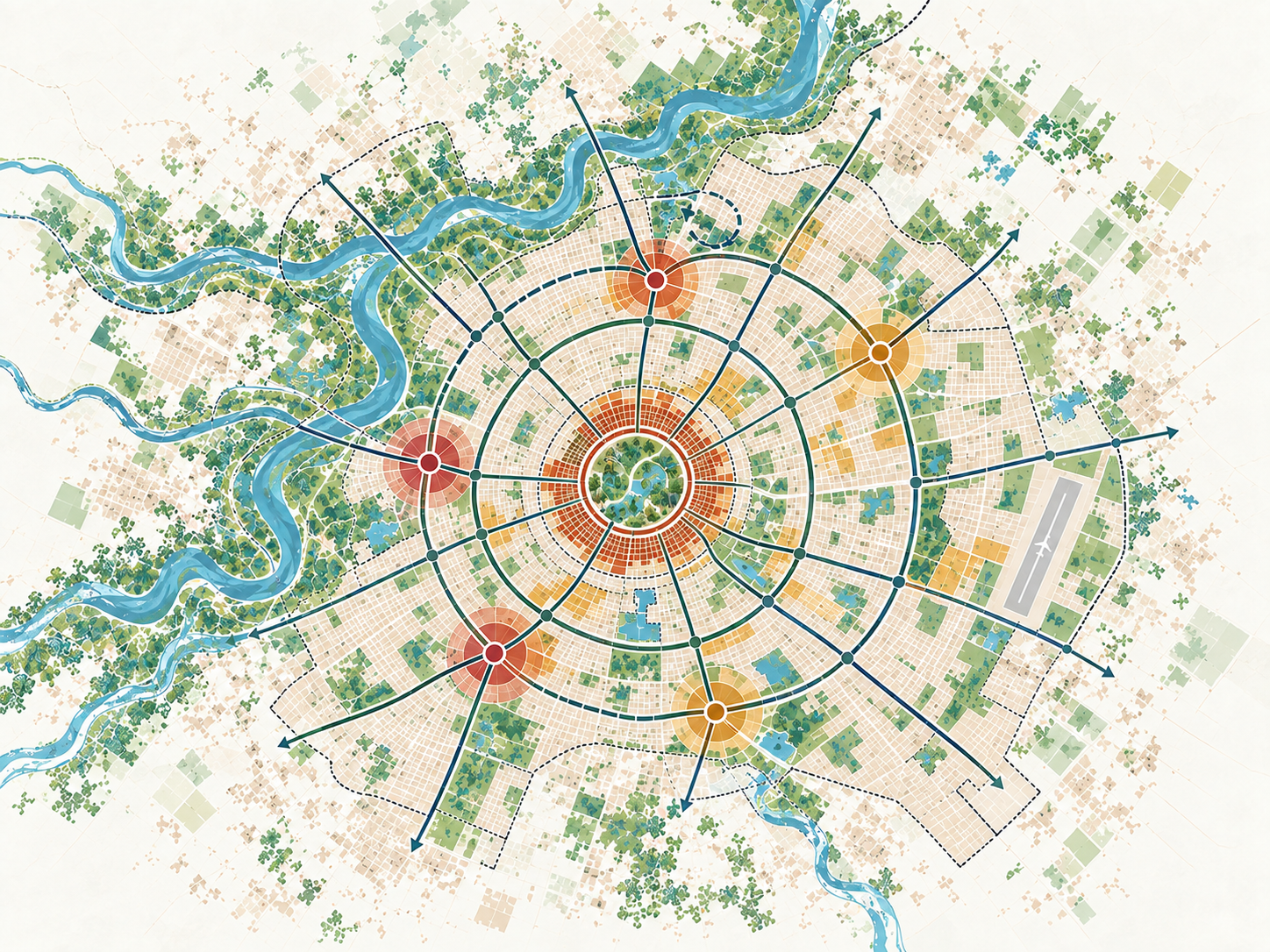 Representación cartográfica de Santa Cruz de la Sierra organizada por capas